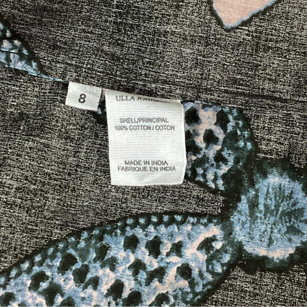 Ulla Johnson Jiya Dress Size 8 Quilted Cotton Midi Back Tie Boho Green Print - Picture 9 of 11